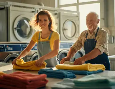 Folding Laundry Togeher